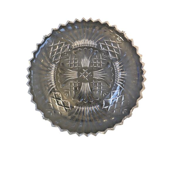 Vintage Fifth Avenue Crystal LTD Serving Tray Cheese & Cracker Platter 11.5” - Picture 1 of 3